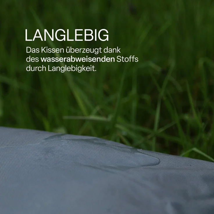 Outdoor Kissen mit Paspel ( 45 x 45 cm ) Dekokissen Garten - Reißverschluss - Schmutz- und Wasserabweisend - abnehmbarer Kissenbezug Dunkelgrau 1er-Pack – Bild 6