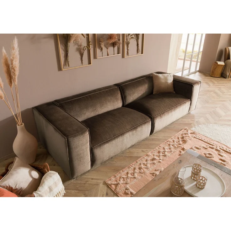Sofa 3-Sitzer 286x103x69 Cord taupe VALENCIA – Bild 2