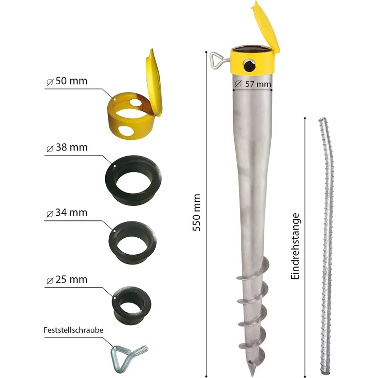 Krinner Bodendübel Bodenhülse Bodenschraube Kompakt Allround ca. 55 cm – Bild 2