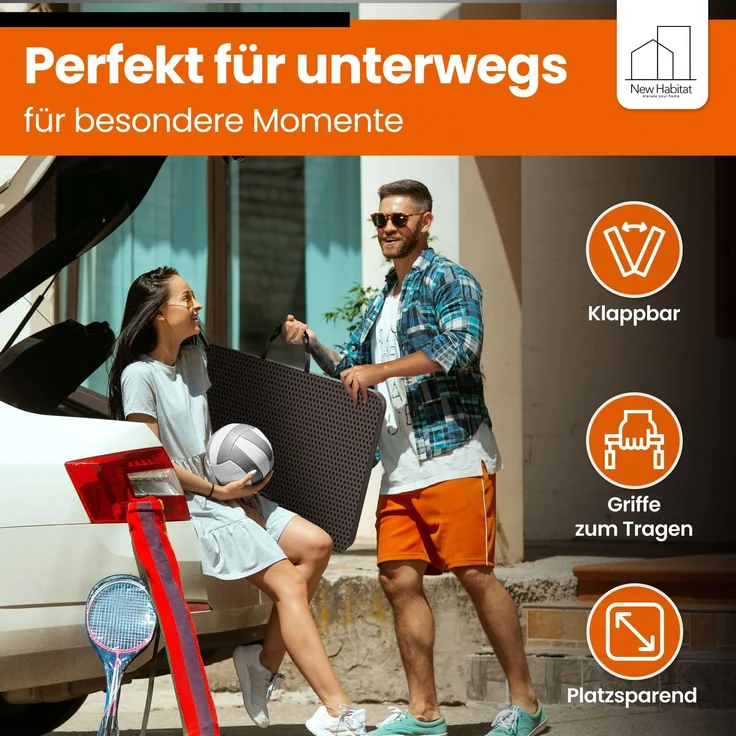 NewHabitat Bierzeltgarnitur 3-tlg., klappbar & wasserabweisend, Polyrattan, 1 Tisch & 2 Bänke – Bild 7