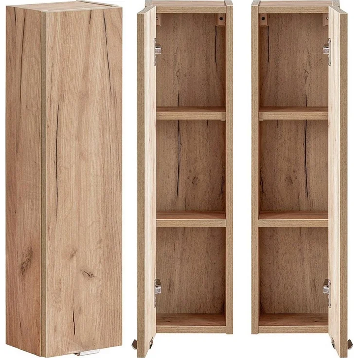 Badezimmer Hängeschrank TOSKANA-56 in Wotaneiche Nb. B/H/T ca. 20/75/16cm – Bild 1