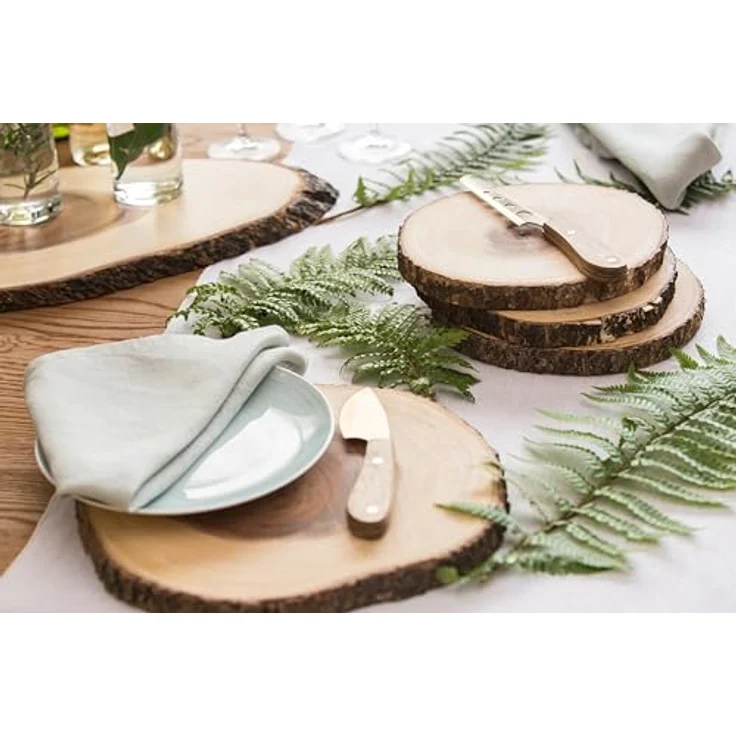 KitchenCraft Artesà natürliches Holz Käsebrett- Servierplatte mit Rindenrand, 30 cm (12 Zoll) rund, Holz, Brown, cm, 30 x 30 x 2. 2000000000000002 cm, 1 Einheiten – Bild 7