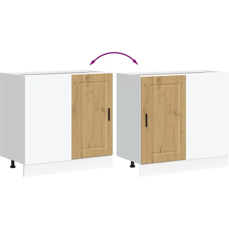 vidaXL Küchenunterschrank Porto Artisan-Eiche Holzwerkstoff 854307 – Bild 8