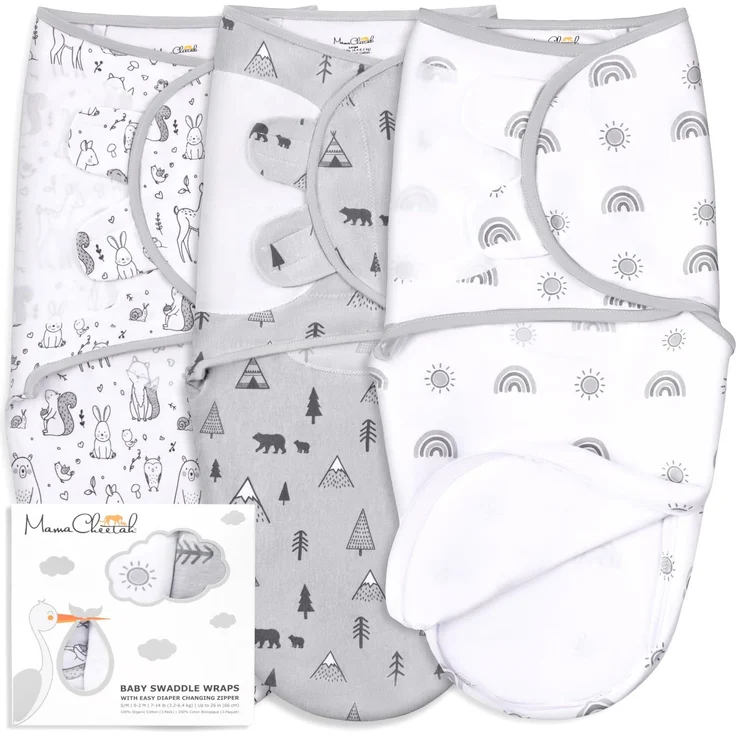 Baby Swaddle Sack, Organic Swaddle Blanket, Newborn Swaddle Sleep Sacks, Adjustable Infant Swaddle Wrap, Easy Swaddles for Boy Girl 0-3 Month