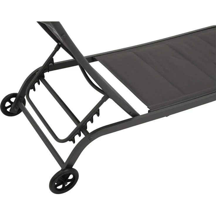 DEGAMO Rollliege RIVA, Metall anthrazit, Bezug Kunstgewebe gepolstert grau, verstellbar – Bild 6