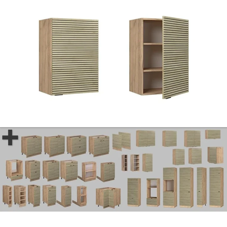 Hängeschrank Fame-Line Eiche Paneel 50 cm Vicco – Bild 5