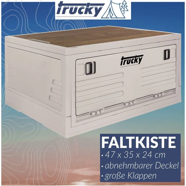 Trucky Faltbox Storage Box Camping Klappbox Klappkiste faltbar Beige Auswahl – Bild 2