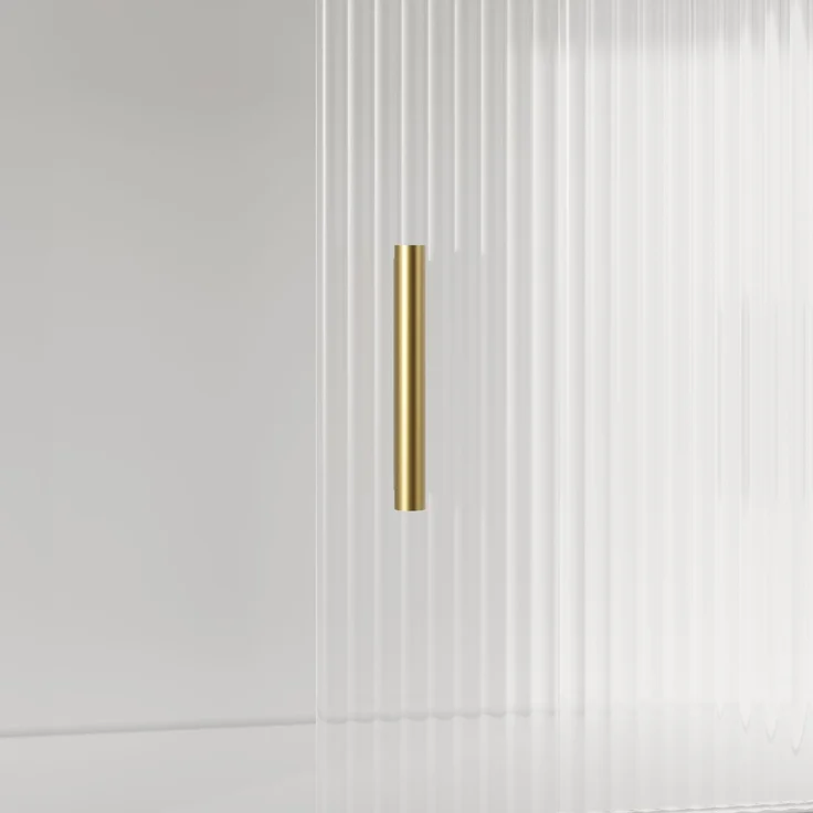 Küchenschrank, Hochschrank, Vitrinenschrank, Buffetschrank mit Verstellbaren Ablagen, Esszimmerschrank, Sideboard mit LED-Beleuchtung, Weiß--Weiß--120x35x167cm--YOUDENOVA – Bild 5