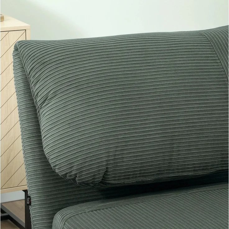 Schlafsessel mit Kordbezug, 2-in-1-Funktion, 82x89x83 cm, Grün – Bild 6