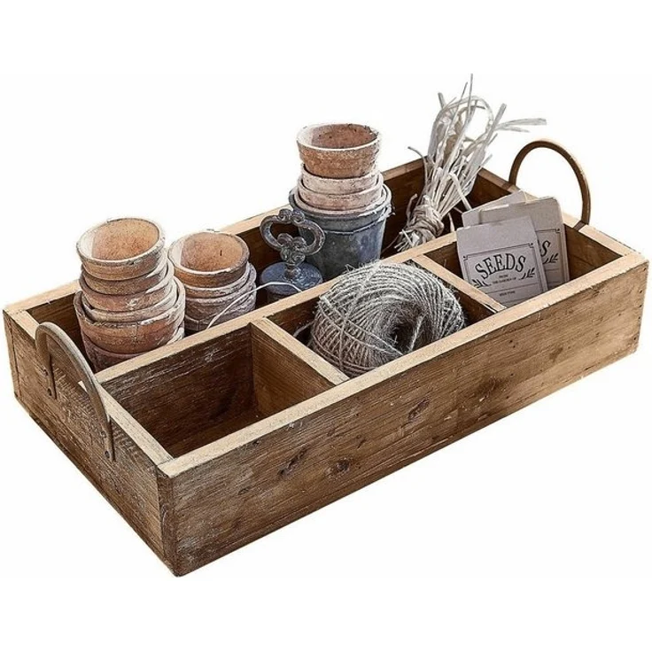 Mirabeau Tablett Tablett Jixel braun, Wiederaufbereitetes Tannenholz, Griffe: Eisen – Bild 4