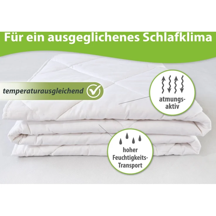 franknatur Naturfaserbettdecke Sommerdecke Baumwolle Lyocell, Füllung: 80% Baumwolle, 20% Lyocell, Bezug: 100% Baumwolle, atmungsaktiv und robust – Bild 2
