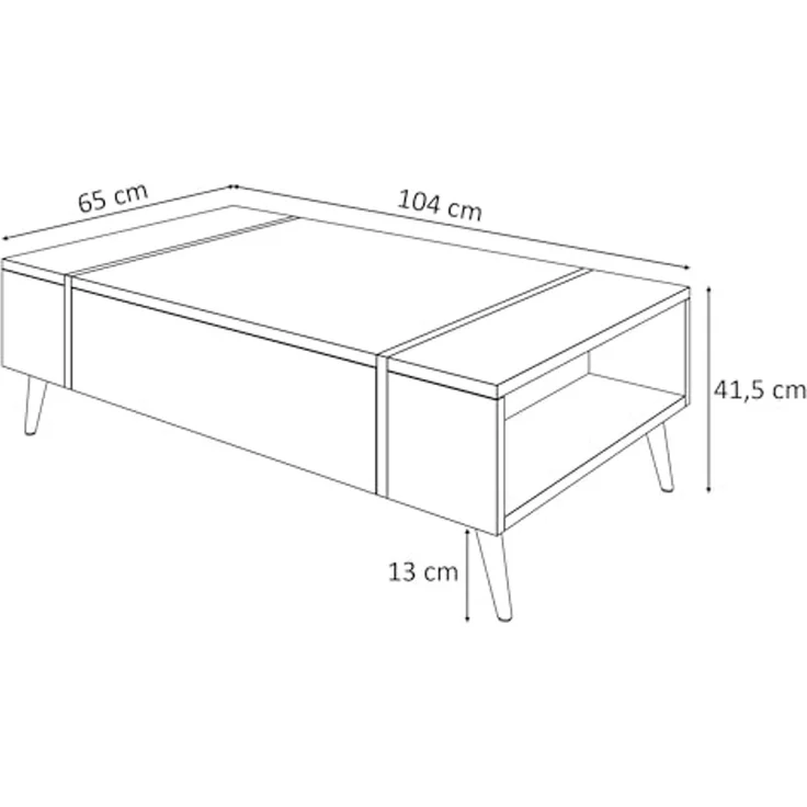 Lookway Couchtisch ONYX auf goldenen Beinen Hochglanz – Bild 2