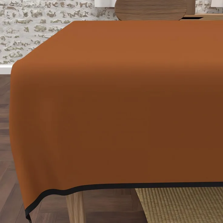 Soleil d'ochre, rechteckige Anti-Flecken-Tischdecke aus gewaschener Mikrofaser, 160x270 cm, Boheme Terra