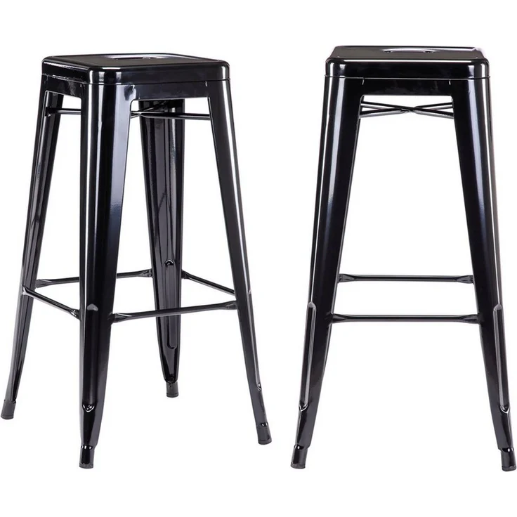 Duhome Barhocker (665D), Barstuhl Tresenhocker, Stapelbar Metall Bistrohocker mit Fußstütze – Bild 1