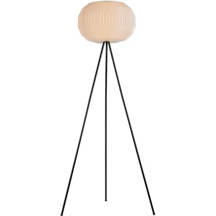 JUST LIGHT Stehlampe PAPEL, 1-flammig, Schwarz, Weiß, Metall, ohne Leuchtmittel, Lampenschirm aus Kunststoff, Ø 45 x H 150 cm – Bild 4