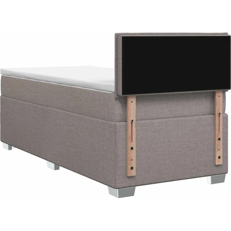 vidaXL Boxspringbett mit Matratze Taupe 100 x 200 cm Stoff 3450422 – Bild 8