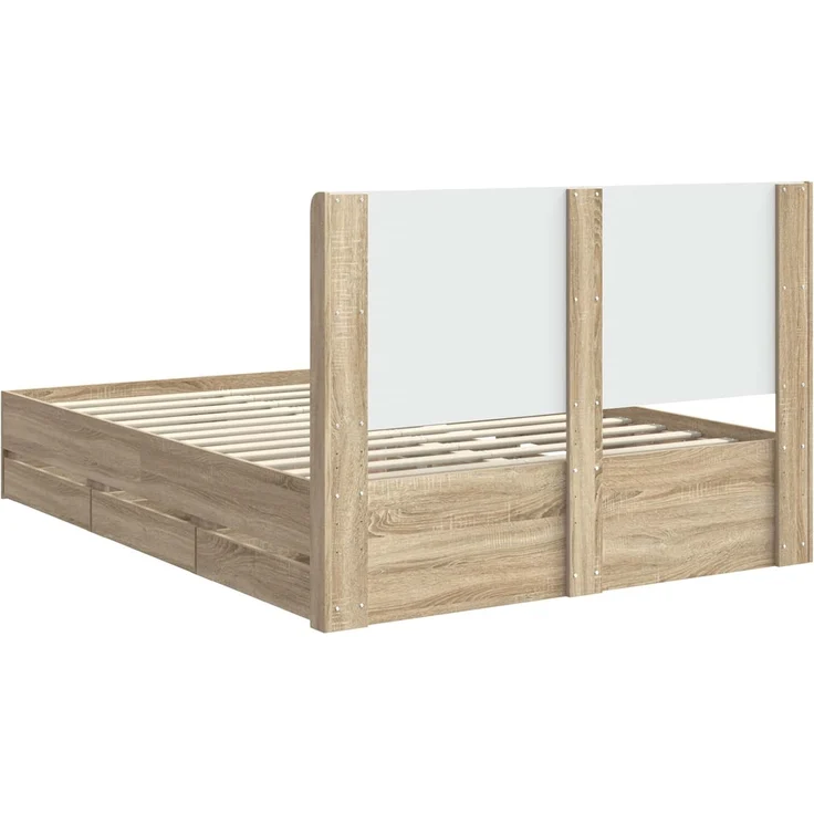 vidaXL Bettgestell mit Stauraum und Kopfteil Sonoma-Eiche 120 x 190 cm 3413967 – Bild 8