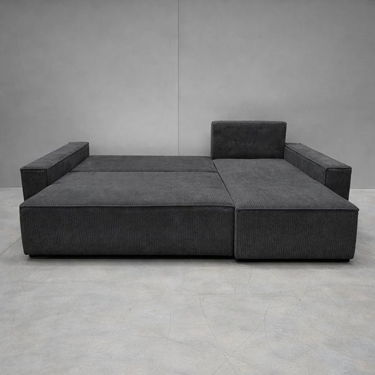 KRISAN MÖBEL Ecksofa EDEN in Anthrazit 235 x 75 x 144 cm, modernes Ecksofa mit Schlaffunktion Links und Rechts montierbar in – Bild 2