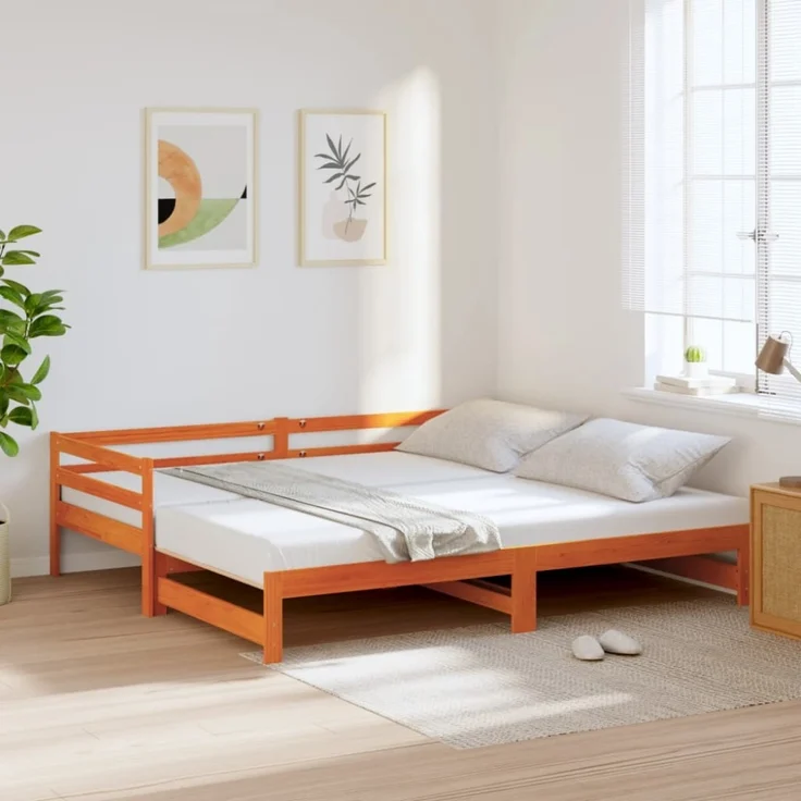vidaXL Tagesbett Ausziehbar ohne Matratzen 90x190 cm Massivholz 847160 – Bild 6