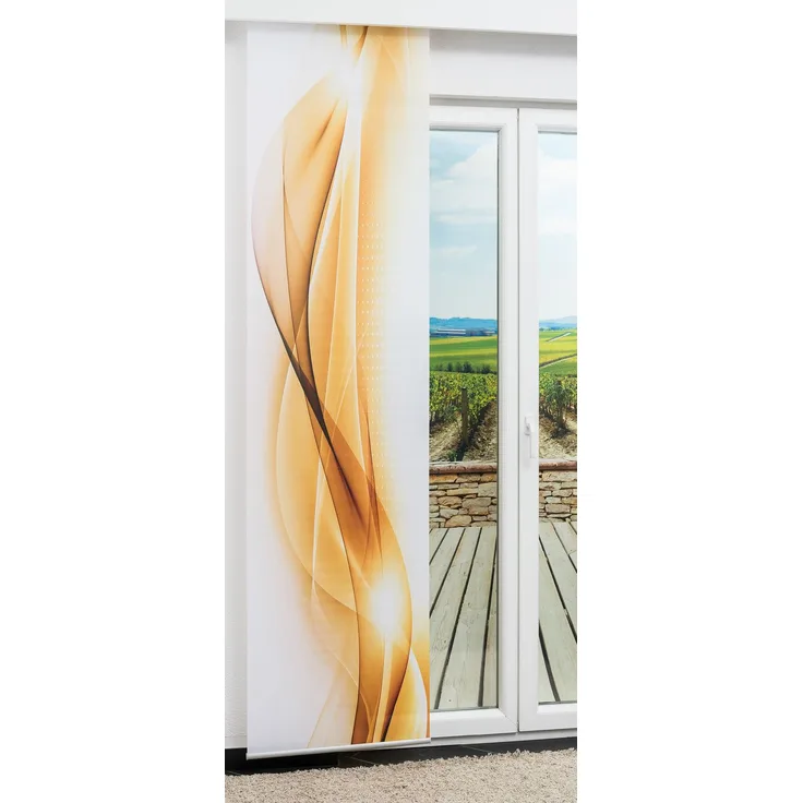 Lysel Schiebegardine Abstraktia in Gold, in der Größe (BxH) 60cm x 245cm