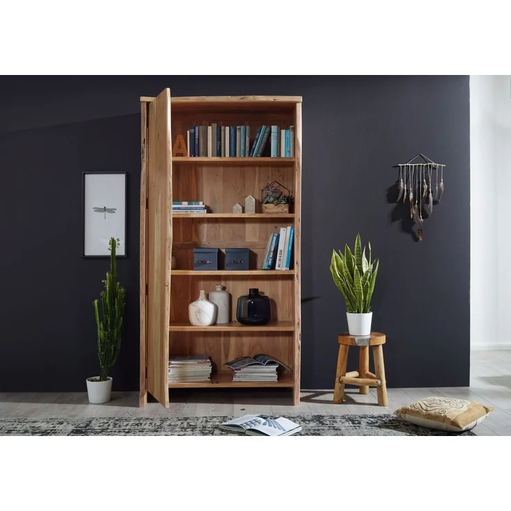Regal Akazie 105x45x204 natur lackiert PURE ACACIA #710 – Bild 3