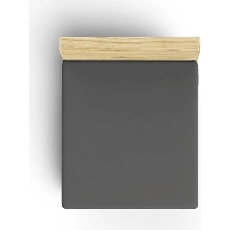 L'essentiel Maison 'Anthracite' Ranforce Spannbettlaken Double XL (FR) (IT) (ES) (DE), Anthrazit, 200+30 x 140 cm – Bild 1