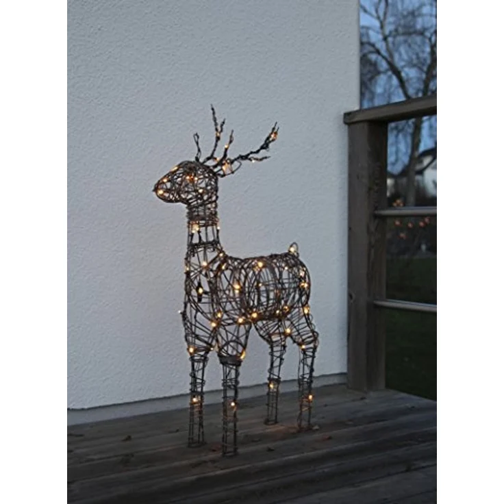 LED-3D Rentier, Drahtgestell mit Rattanoptik – Bild 2