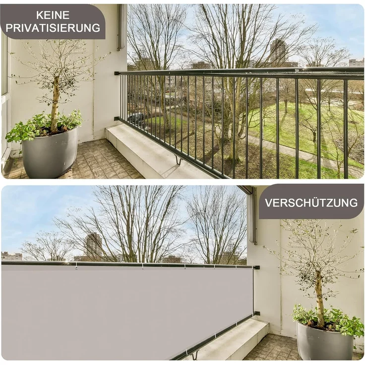 SUNNY GUARD Balkon Sichtschutz 90x600c Balkonabdeckung PES UV-Schutz Balkonverkleidung wetterfester,mit Kabelbinder,Taupe – Bild 5