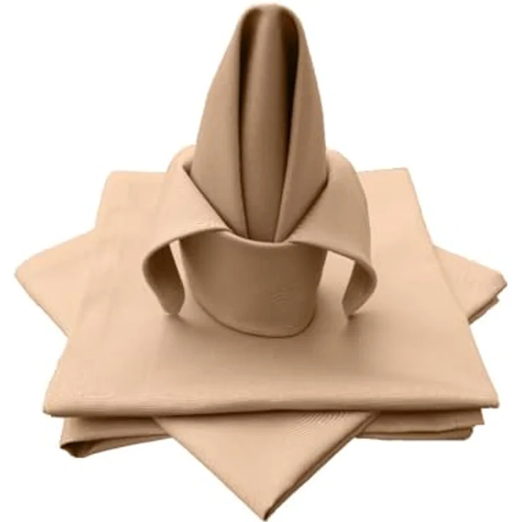 Lemos Home Hochwertige Stoffserviette Tischtuch 4 Stück aus 100% Baumwolle Kollektion Konzept, Farbe & Größe wählbar (Stoffserviette 4er Set - 45x45cm, Camel) – Bild 1