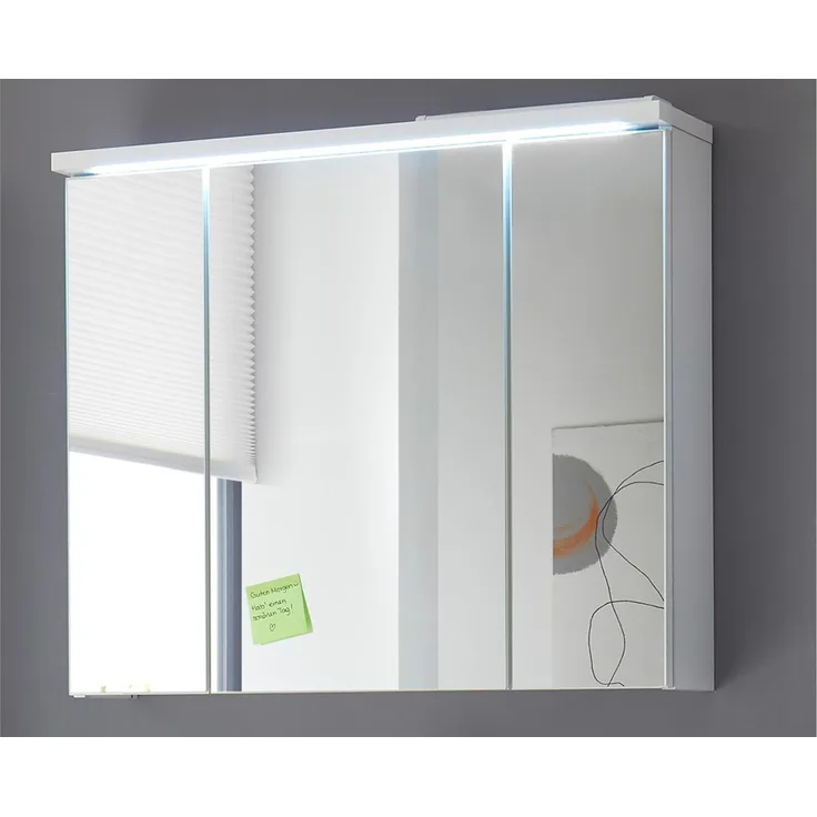 Spiegelschrank >Peter< in Weiß aus Spiegelglas - 80x69x20cm (BxHxT)