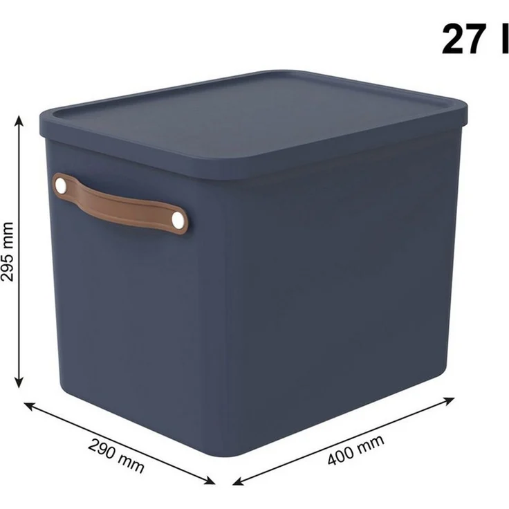 ROTHO Aufbewahrungsbox MALOJA Ordnungsboxen 4er-Set 27l mit Griffen stapelbar (Aufbewahrungsset, 4er-Set) – Bild 4