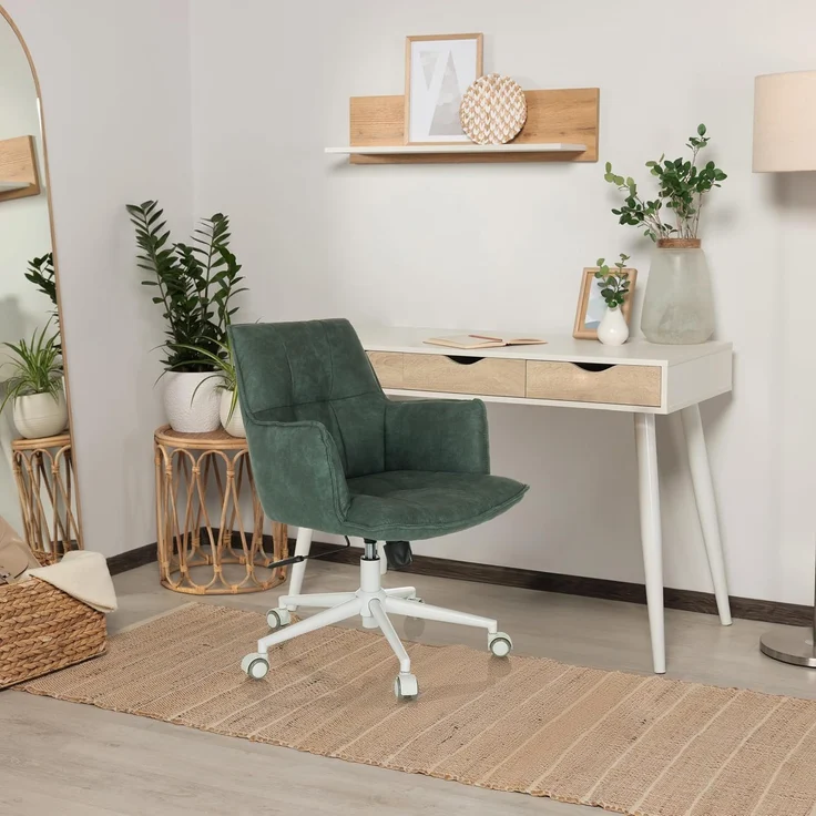 hjh LIVING Homeoffice Stuhl gepolstert SOLAO Life W Schreibtischstuhl Drehstuhl höhenverstellbar, Stoffbezug Mint-Grün – Bild 2