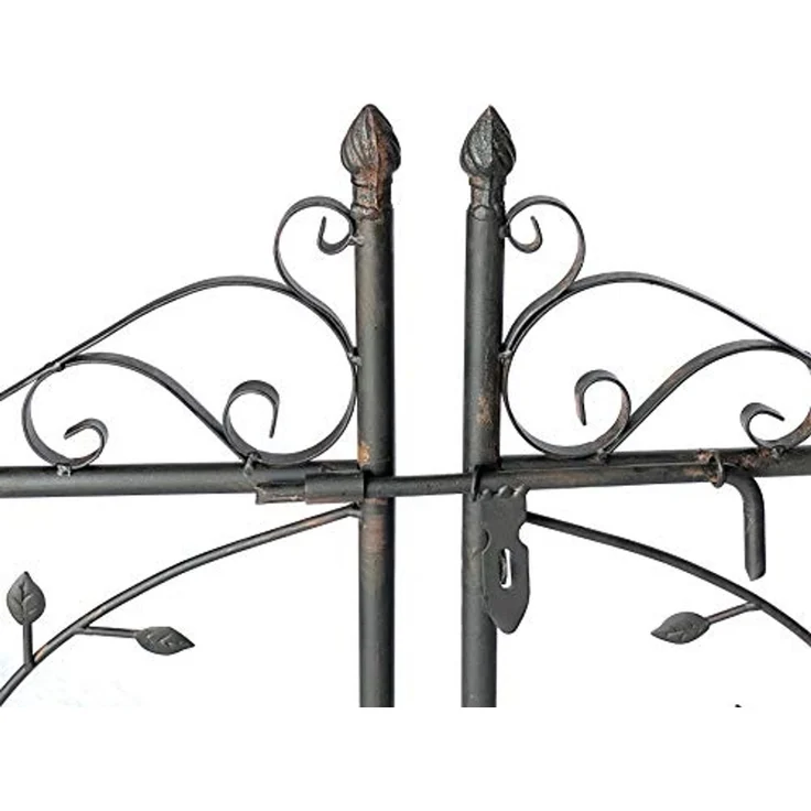 Rosenbogen mit Tür Metall 18602 Torbogen Gartentor Eisen Rankhilfe Rankgitter Rundbogen Tür – Bild 4