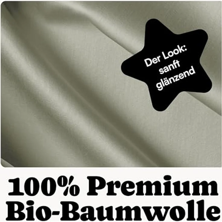 Seralino Spannbettlaken Mako Satin Spannbetttuch (100% Bio Baumwolle), 100% Bio-Baumwolle, Gummizug: rundum, Etiketten zeigen Seiten – schnelles, unkompliziertes Beziehen garantiert, Fairtrade/ GOTS zertifizierte uni Bettlaken, weich – Bild 4
