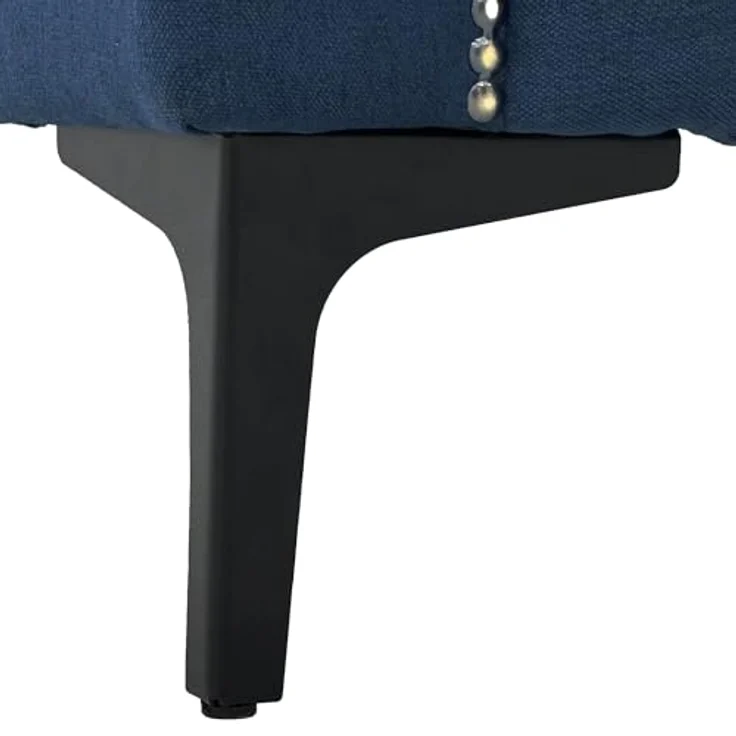 Ball & Cast 2 Sitzer Sofa mit Metallbeinen, Jugendsofa mit Klassischer Nietenverzierung, Elegant Skandinavischer Stil für Wohnzimmer, 172 x 81.5 x 73.5 cm (BxHxT), Blau – Bild 9