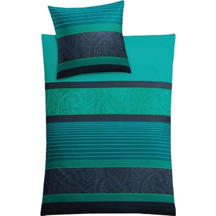 Kleine Wolke Bettwäsche Cambridge in Gr. 135x200 oder 155x220 cm, Mako-Satin, 2 teilig, gestreifte Bettwäsche aus Baumwolle, Bettwäsche mit Paisley-Design – Bild 2