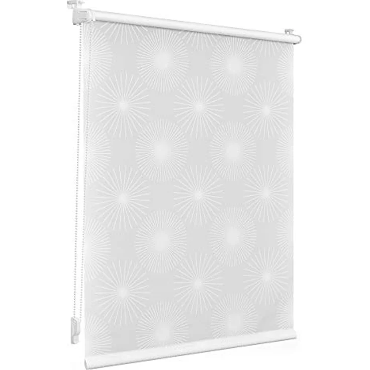 Lichtblick Rollo Tokio 90x150 cm (BxL) Weiß Sonne Lichtdurchlässig und blickdicht; Klemm- und schraubbar; dezentes Muster – Bild 3