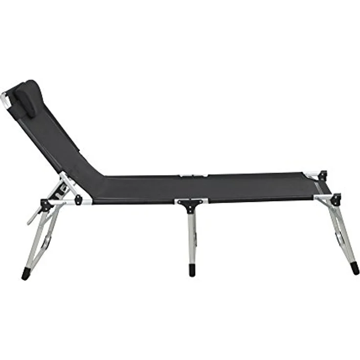Siena Garden Sole Sonnenliege Aluminium silber mit Textilbezug schwarz 357891 Klappliege – Bild 3