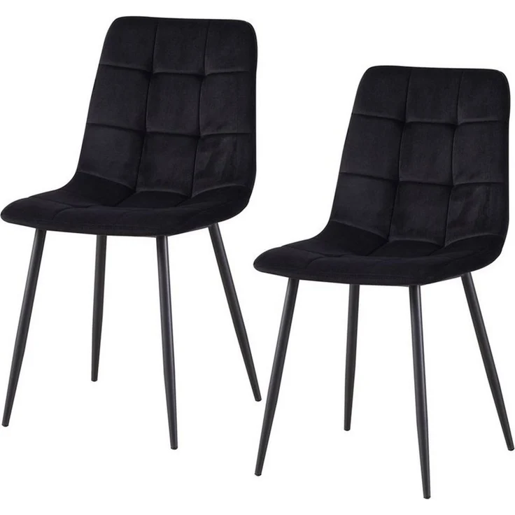 HTI-Living Esszimmerstuhl Stuhl Mesa Velvet Schwarz (Set, 2 St), Esszimmerstuhl Samt – Bild 1