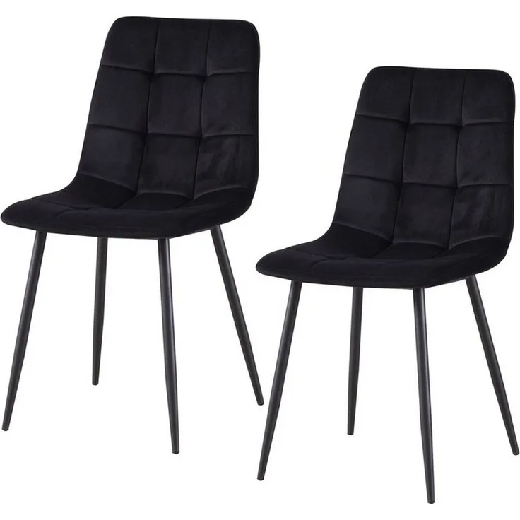 HTI-Living Esszimmerstuhl Stuhl Mesa Velvet Schwarz (Set, 2 St), Esszimmerstuhl Samt