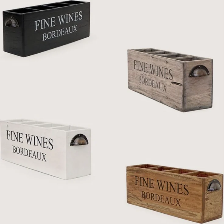 Dekorative Flaschenbox CHATEAU 45cm antik-weiss Mahagony Weinregal Cube Regal – Bild 8