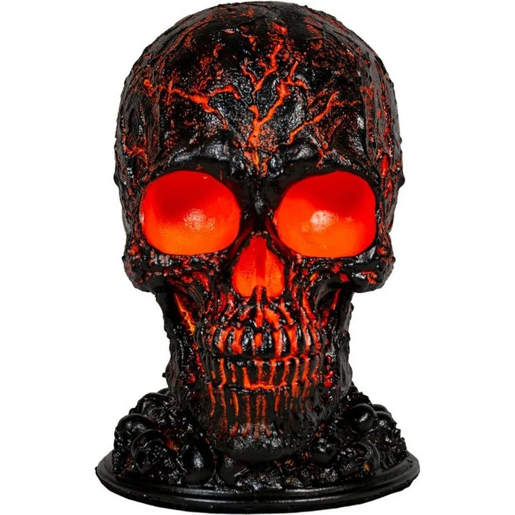 Horror-Shop Dekoobjekt Totenkopf Lampe Lava Effekt – Halloween Tischlampe – Bild 3