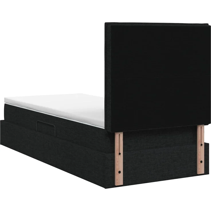 vidaXL Aufbewahrungsbett mit Matratze Schwarz 90 x 200 cm Stoff 3459416 – Bild 9