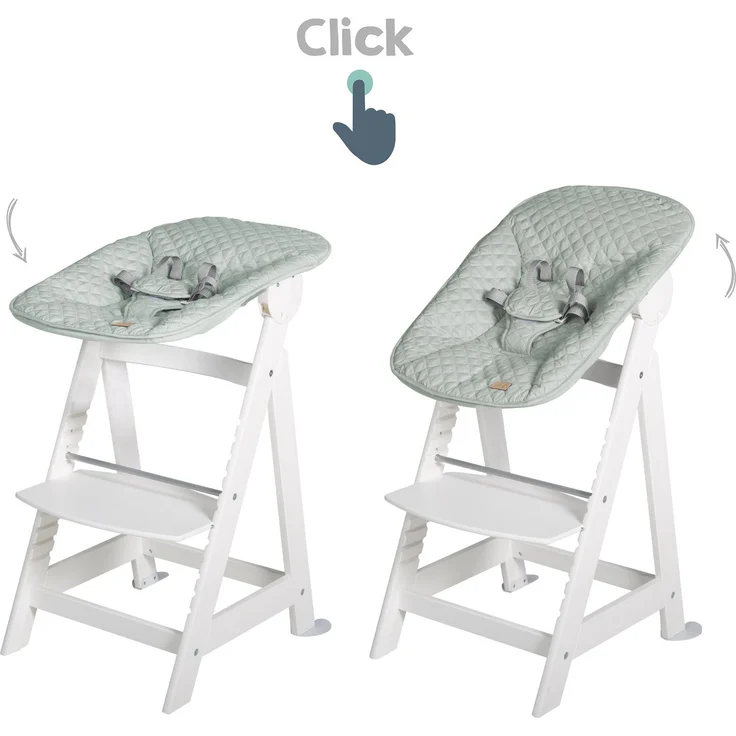 roba Treppenhochstuhl 'Born Up' - Set 2 in 1 - 'roba Style' Frosty green - ab Geburt - Weiß – Bild 15
