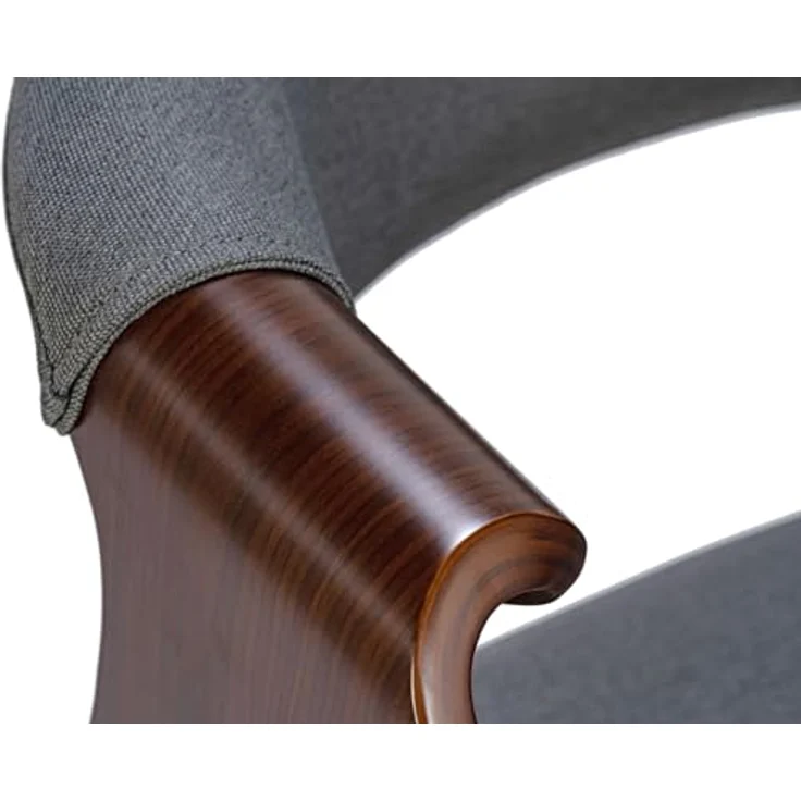 CLP 2er Set Esszimmerstuhl Foley mit Armlehne und Holzgestell,walnuss/grau Stoff – Bild 7