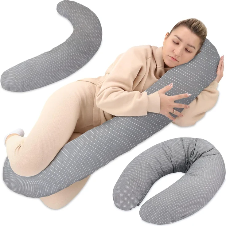 Totsy Baby Stillkissen XXL Schwangerschaftskissen 190 cm - Pregnancy Pillow Body Pillow Seitenschläferkissen Schlafkissen Lagerungskissen Kissen mit Bezug aus Baumwolle Oeko-Tex