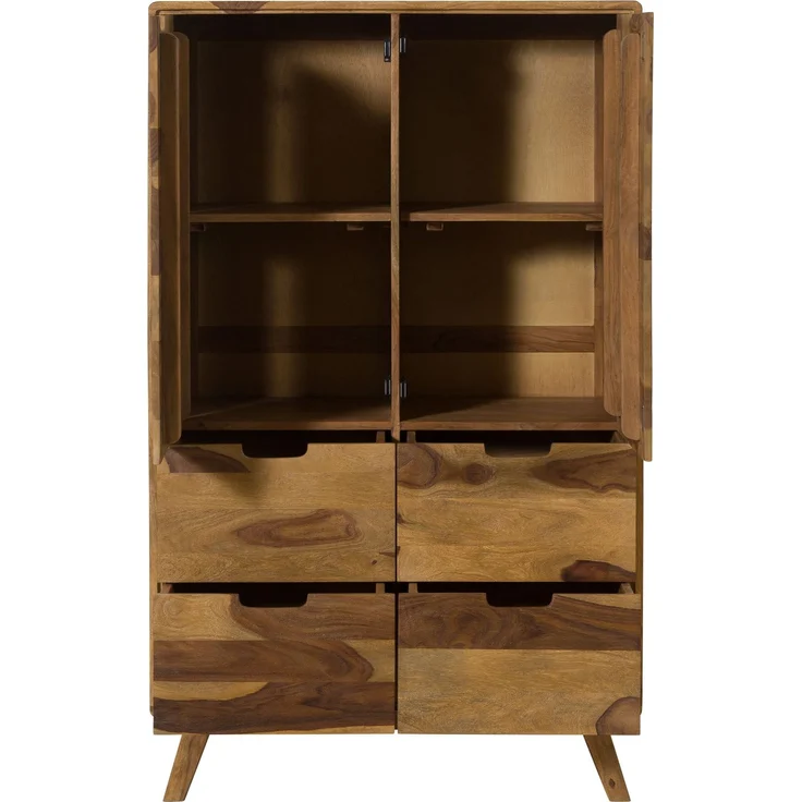 Highboard Sheesham 90x40x145 natur sandgestrahlt lackiert MALMÖ 2 #210 – Bild 2