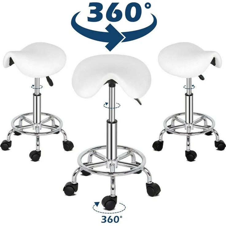 VINGLI Drehhocker Sattelhocker, Rollhocker, Bürohocker, Drehhocker,Arbeitshocker, höhenverstellbar, 360° drehbar, 150 KG Tragkraft – Bild 3