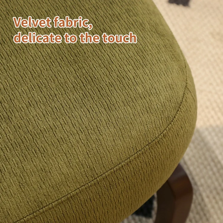 LVHOM Sessel Velvet Glamour mit Holzgestell, Loungesessel mit Kissen, Polstersessel für Wohnzimmer & Schlafzimmer, Skandi-Design, Grün – Bild 9