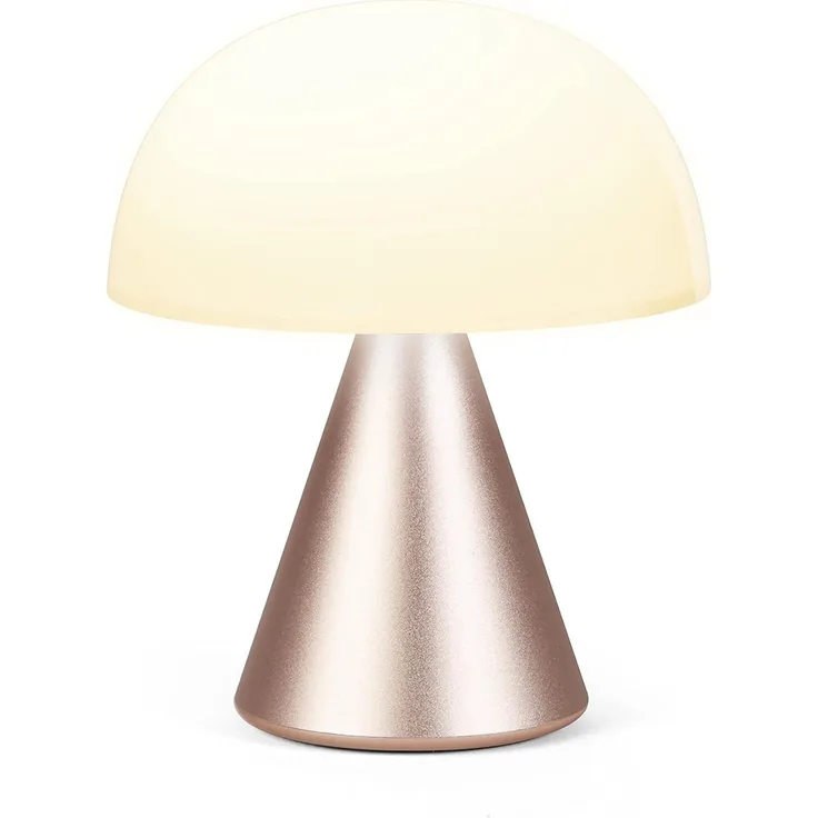 Lexon MINA M Wiederaufladbare kabellose LED-Tischlampe, für Nachttisch oder Schreibtisch, mit Dimmer, bis zu 12 Stunden Akkulaufzeit - weiches Gold